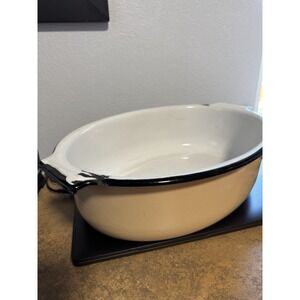 Vintage Enamel Pan Oval 17" By 11" By 4"